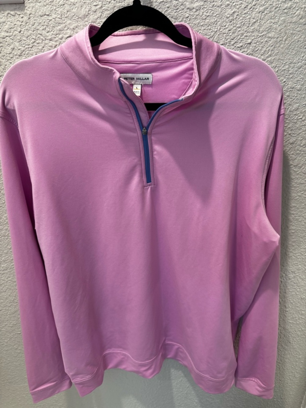 Peter Millar Light Pink Half-Zip Performance Pullover